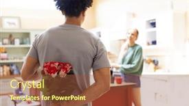  Presentation with wedding anniversary - Presentation featuring rear-view-of-biracial-young background and a tawny brown colored foreground