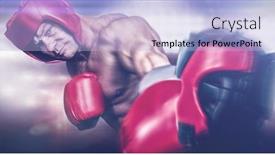  Presentation with boxing ring - Audience pleasing PPT layouts consisting of composite image of boxing backdrop and a light blue colored foreground
