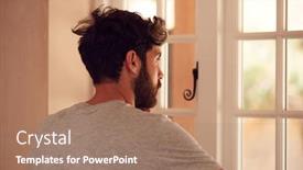  Presentation with build - Amazing presentation design having rear-view-of-builder-looking backdrop and a coral colored foreground