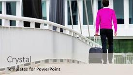  Presentation with hotel business - Slide deck featuring rear-view-of-businessman-attending background and a lemonade colored foreground