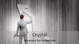  Presentation with drill - Audience pleasing PPT theme consisting of financial solutions - rear view of businessman fixing backdrop and a light gray colored foreground