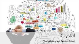  Presentation with rear view mirror - Amazing theme having rear view of businessman looking backdrop and a light gray colored foreground