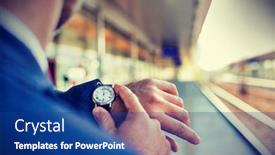  Presentation with station - Slide set featuring rear-view-of-businessman-looking background and a ocean colored foreground