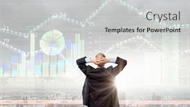  Presentation with marketing strategy - Slide set consisting of rear-view-of-businessman-looking background and a light gray colored foreground