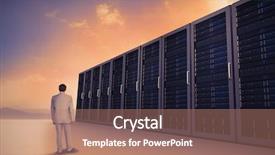  Presentation with landscape desert - Audience pleasing slides consisting of rear view of businessman walking on against desert landscape backdrop and a coral colored foreground