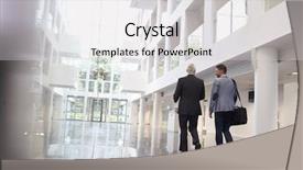  Presentation with walking - Beautiful PPT theme featuring rear view of businessmen walking backdrop and a light gray colored foreground