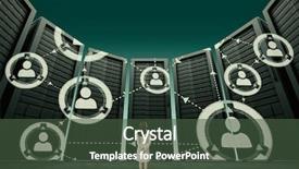  Presentation with dark green - Slide deck featuring rear view of businesswoman against dark green sky background and a tawny brown colored foreground