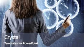  Presentation with clock - Slides enhanced with cloud sky of airplane background and a light gray colored foreground.