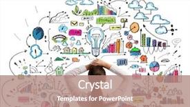  Presentation with strategy plan - Slide deck with rear view of businesswoman looking background and a coral colored foreground