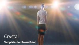  Presentation with stage lights - Colorful theme enhanced with old wooden viking boat in norwegian nature tourism and traveling concept backdrop and a lemonade colored foreground.