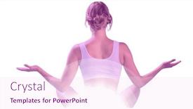  Presentation with wellbeing - Presentation design having rear-view-of-caucasian-fit background and a pink colored foreground