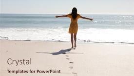  Presentation with dark blue - Amazing PPT layouts having rear-view-of-caucasian-woman backdrop and a lemonade colored foreground