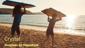  Presentation with children - Audience pleasing slides consisting of rear-view-of-children backdrop and a tawny brown colored foreground