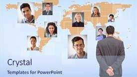  Presentation with classy - Cool new PPT layouts with rear view of classy businessman posing against blue background backdrop and a sky blue colored foreground