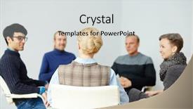  Presentation with consulting - Presentation theme enhanced with rear view of counselor consulting background and a  colored foreground