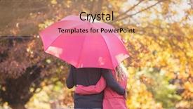  Presentation with rear view of bodyguard - PPT theme with rear view of couple embracing background and a coral colored foreground