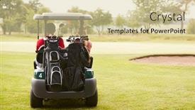  Presentation with golf - Slides featuring rear-view-of-couple-playing background and a soft green colored foreground