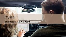  Presentation with car buying - Theme with buying land - rear view of couple using background and a coral colored foreground