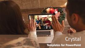  Presentation with lockdown - Slide set featuring rear-view-of-couple-waving background and a tawny brown colored foreground