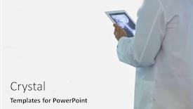  Presentation with patients - Presentation theme featuring rear-view-of-doctor-looking background and a white colored foreground