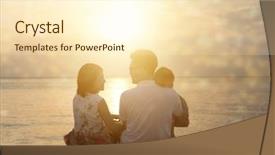  Presentation with activity - PPT theme with rear view of family enjoying background and a cream colored foreground