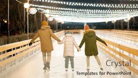  Presentation with rink - Audience pleasing presentation design consisting of rear-view-of-family backdrop and a lemonade colored foreground