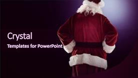  Presentation with father - Slide set with rear view of father christmas background and a wine colored foreground