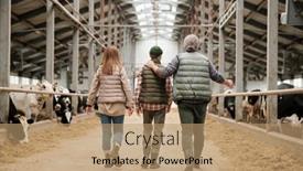  Presentation with walking together - Slide deck featuring rear-view-of-father-pointing background and a coral colored foreground