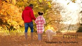  Presentation with daughter - Slides consisting of rear-view-of-father background and a red colored foreground