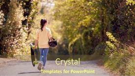  Presentation with walking - Presentation with rear-view-of-girl background and a tawny brown colored foreground