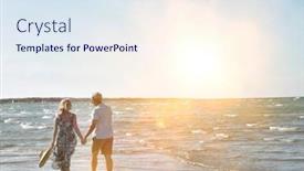  Presentation with senior couple - PPT theme consisting of rear-view-of-happy-senior background and a sky blue colored foreground