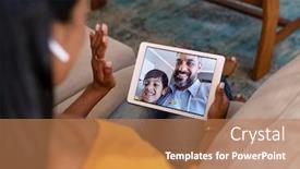  Presentation with indian mother son - PPT layouts having rear-view-of-indian-mother background and a coral colored foreground