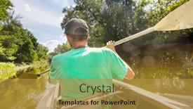  Presentation with kayak - Audience pleasing presentation theme consisting of rear-view-of-kayaker-man backdrop and a gold colored foreground