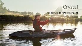  Presentation with kayak - Amazing presentation theme having rear-view-of-kayaker-paddle backdrop and a soft green colored foreground