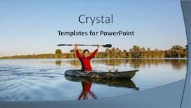  Presentation with kayak - Presentation design featuring rear-view-of-kayaker-paddle background and a light blue colored foreground