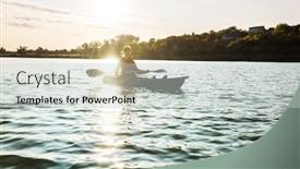  Presentation with kayak - Cool new PPT theme with rear-view-of-kayaker-paddle backdrop and a light gray colored foreground