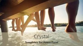  Presentation with togetherness - Presentation design consisting of rear-view-of-legs background and a lemonade colored foreground