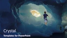  Presentation with iceberg - Presentation design enhanced with arms outstretched standing inside background and a navy blue colored foreground