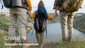  Presentation with lake front - Presentation theme featuring rear-view-of-low-section background and a violet colored foreground