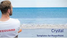  Presentation with lifeguard - PPT layouts enhanced with rear view of male lifeguard background and a lemonade colored foreground