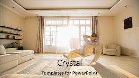  Presentation with relaxing - PPT layouts enhanced with rear view of man relaxing background and a soft green colored foreground