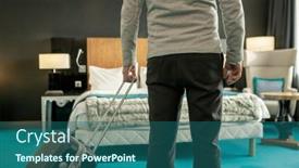  Presentation with done - Amazing theme having rear-view-of-man backdrop and a ocean colored foreground