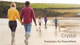  Presentation with family pet - PPT layouts with rear-view-of-multi-cultural background and a lemonade colored foreground