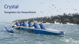  Presentation with rear view of bodyguard - PPT theme with rear view of multiethnic outrigger background and a  colored foreground