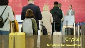  Presentation with queue - Audience pleasing slide deck consisting of rear-view-of-people-standing backdrop and a tawny brown colored foreground
