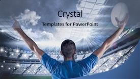  Presentation with rear view of bodyguard - Beautiful slide deck featuring rear view of rugby player backdrop and a seafoam green colored foreground