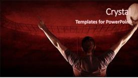  Presentation with rugby - Colorful presentation theme enhanced with rear view of rugby player backdrop and a wine colored foreground