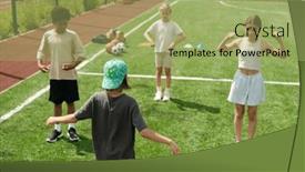  Presentation with physical exercises - Presentation theme featuring rear-view-of-schoolboy and a mint green colored foreground