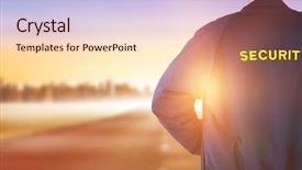  Presentation with security officer - Amazing PPT layouts having rear view of security officer backdrop and a lemonade colored foreground