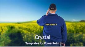  Presentation with security officer - Colorful presentation enhanced with rear view of security officer backdrop and a navy blue colored foreground